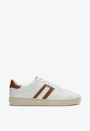 Tênis De Amarrar Branco Marrom Anacapri Listra Lateral