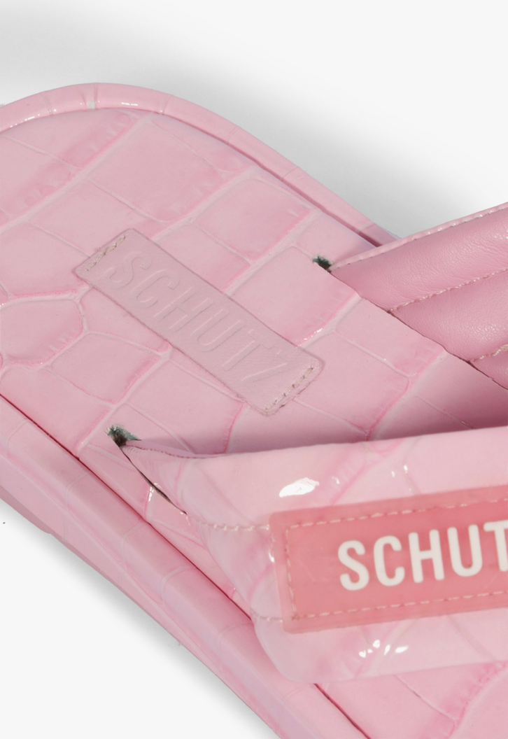 Chinelo Zoe Couro Rosa