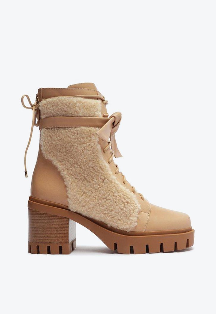 Shearling Clarita Combat Nude