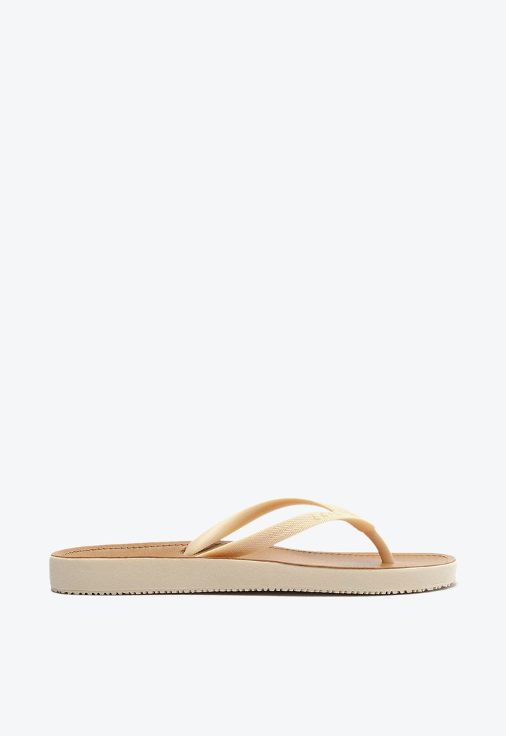 Chinelo De Dedo Off-white Brizza Palmilha Marrom