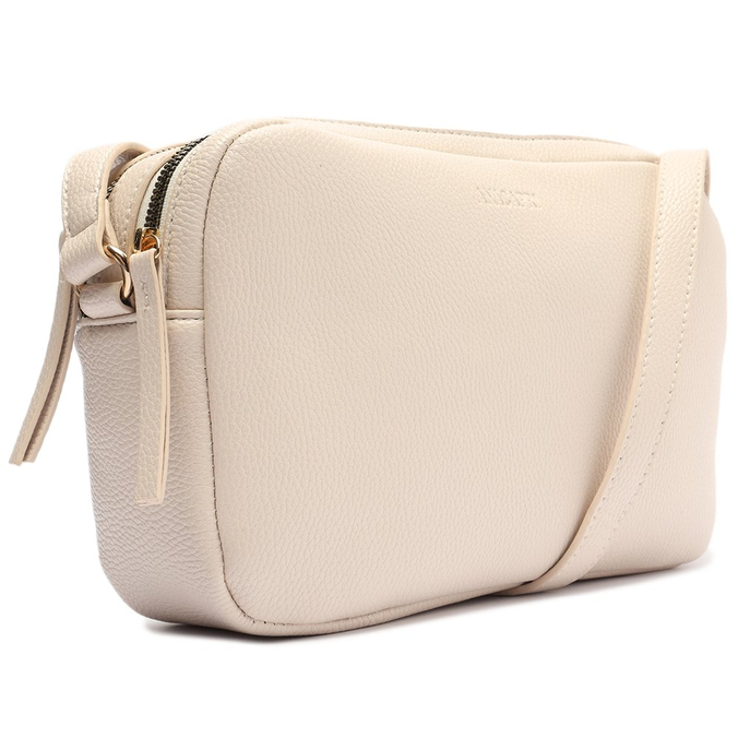 Crossbody Branca Anacapri Zíper Duplo Médio