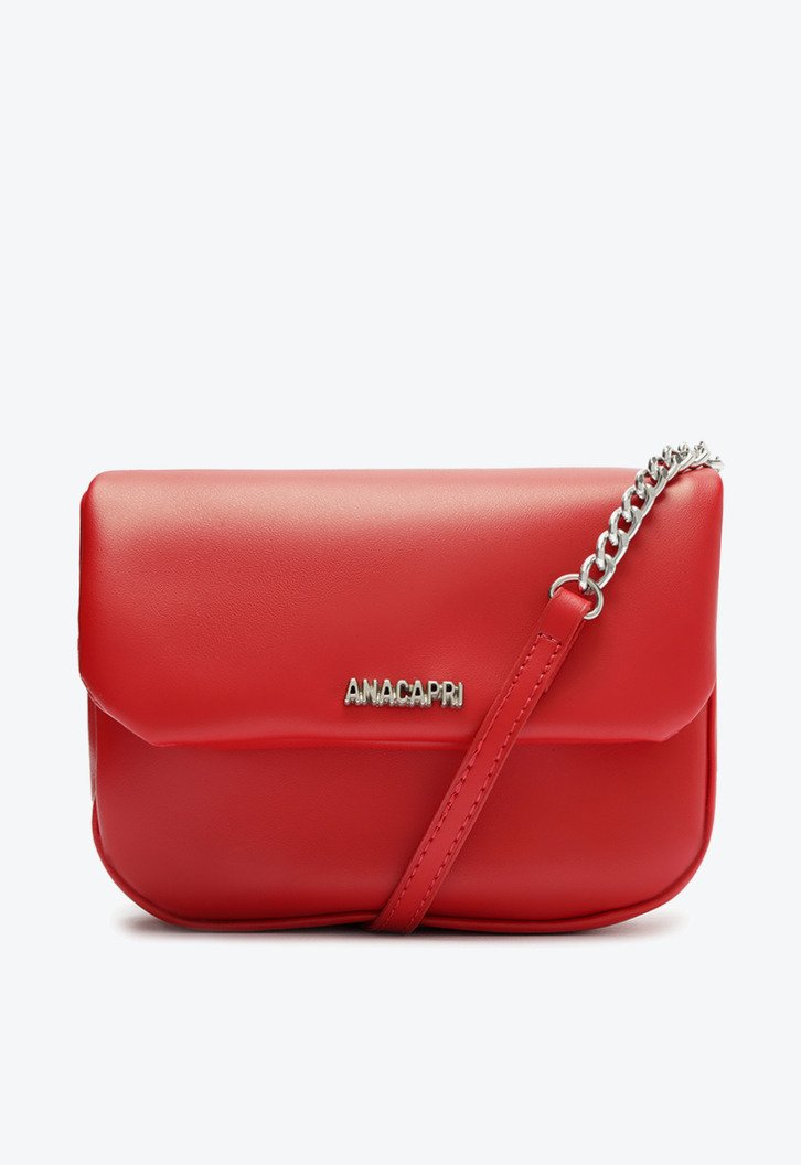 Bolsa Crossbody Média Vermelha Arredondada
