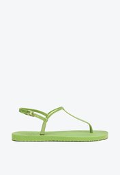 Sandália Rasteira Verde Metalizada Arezzo Brizza Slim
