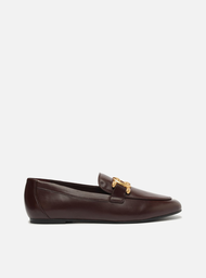 Mocassim Vinho Arezzo Couro Metal Trança