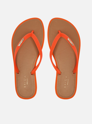 Chinelo De Dedo Laranja Marrom Brizza Tiras Palmilha