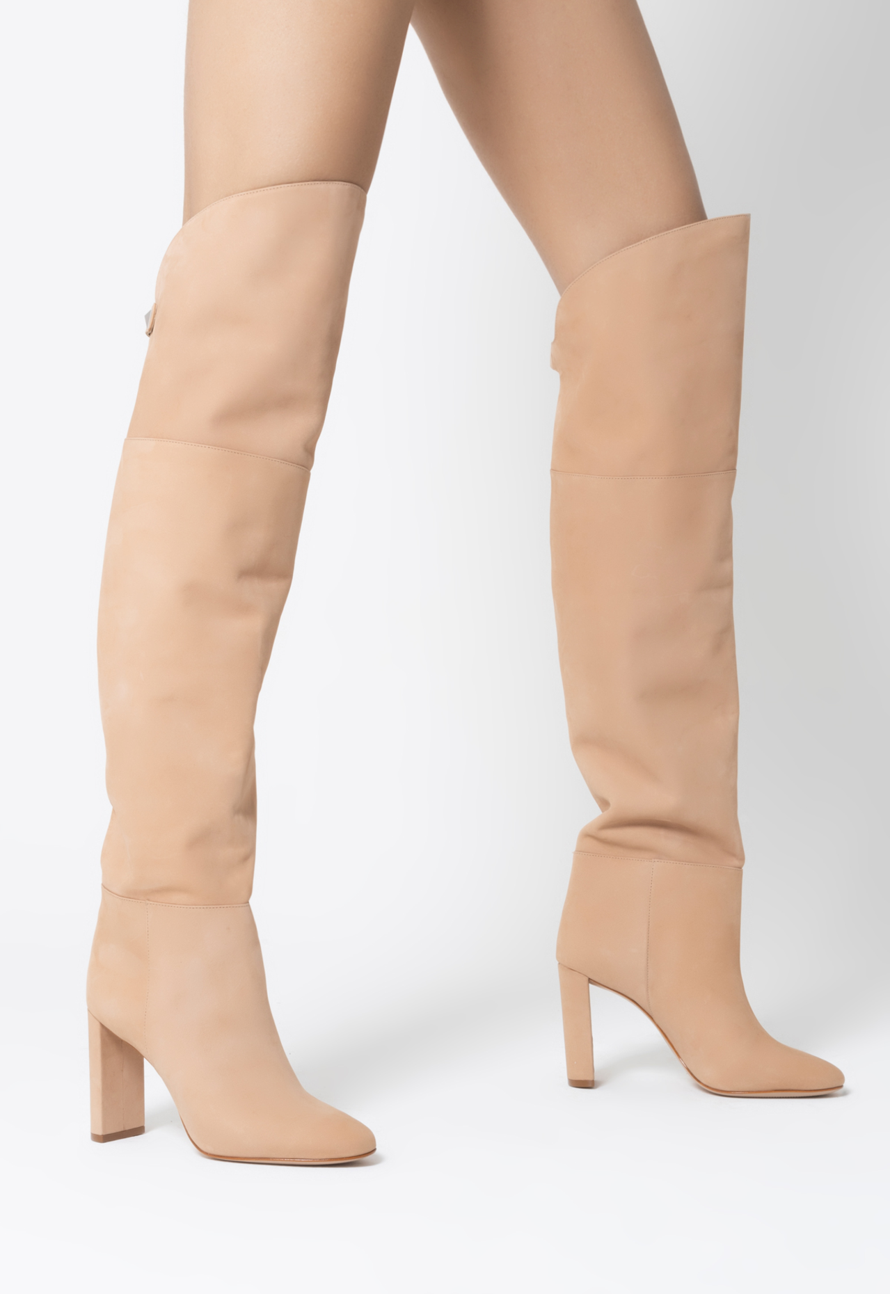 Bota Bege Schutz Over The Knee Austine Camurça | ZZ MALL