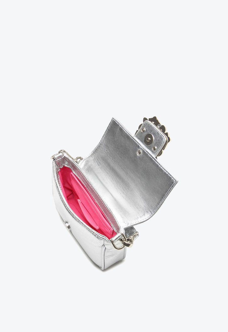 Bolsa Tiracolo Diamonds Pequena Prata