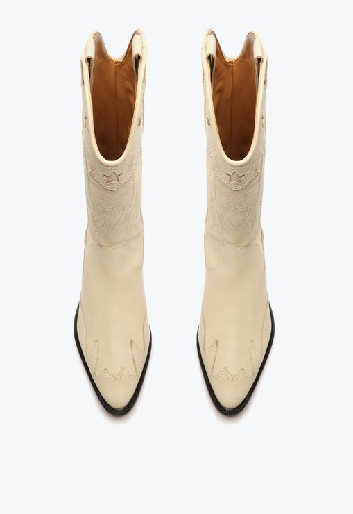 Bota S-Cicera Salto Bloco Couro Creme