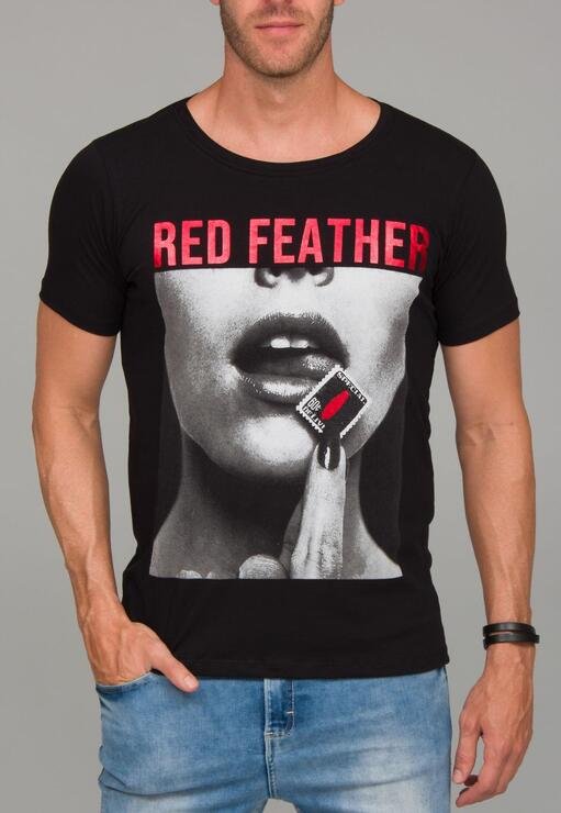 Camiseta Red Stamp Red Feather