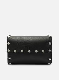 Bolsa Tiracolo Preta Arezzo Pequena Tachas