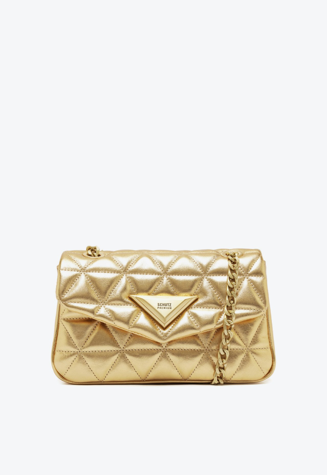 Bolsa Tiracolo Dourada Schutz Média 944 Couro | ZZ MALL