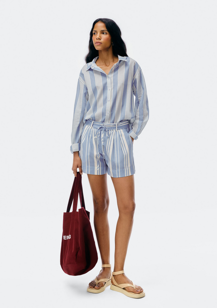 Camisa Azul Hering Manga Longa Fio Tinto