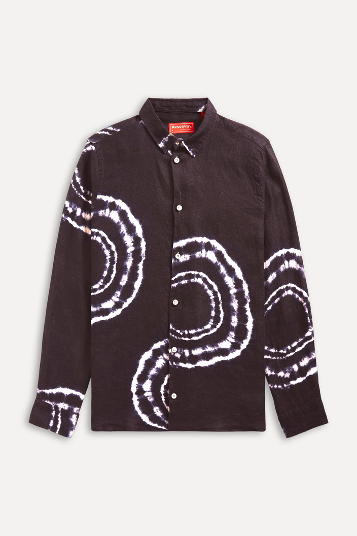 CAMISA PRETA RESERVA ML ESTAMPADA AGUA VIVA