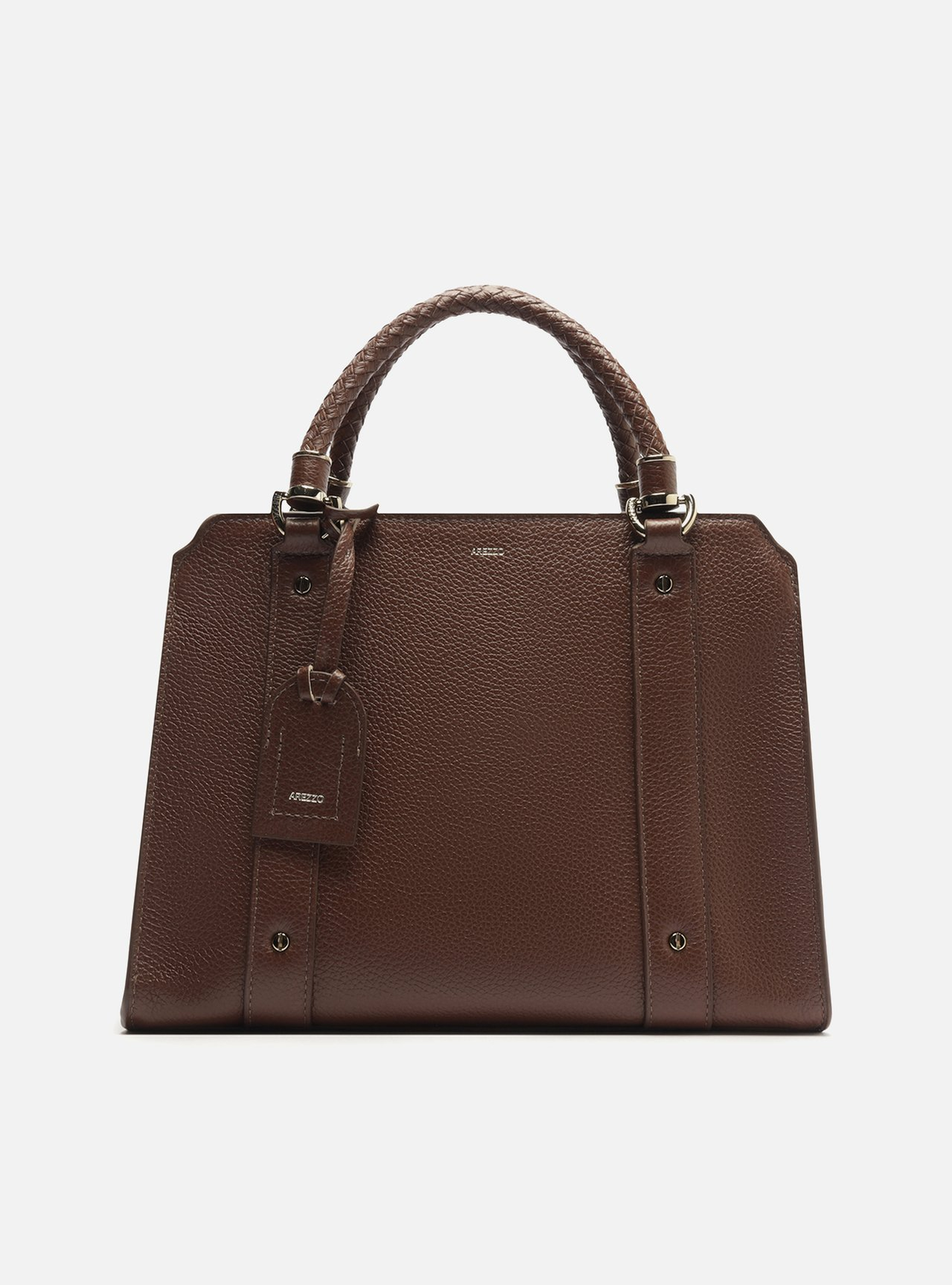 Bolsa Tote Marrom Escuro Arezzo Couro Piazza Grande | ZZ MALL