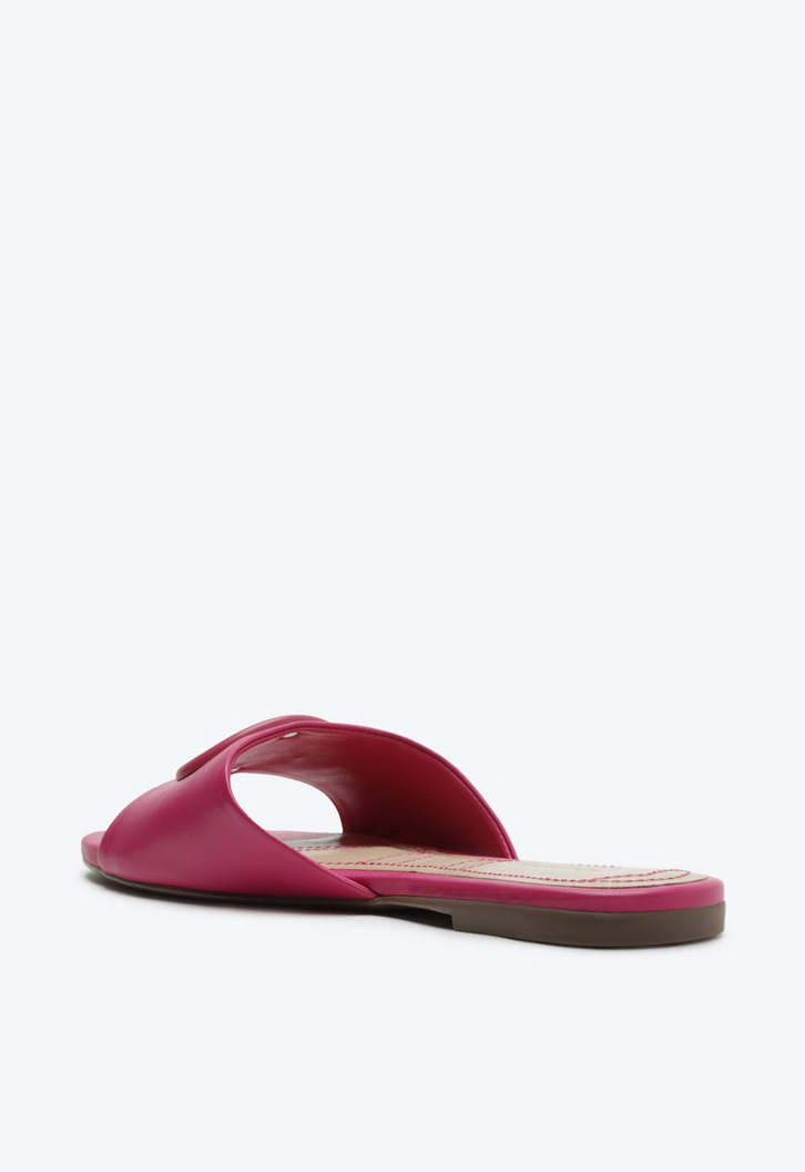 Sandália Mule Couro Rosa Pink