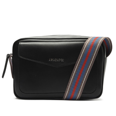 Crossbody Preta Anacapri Alça Fita Grande