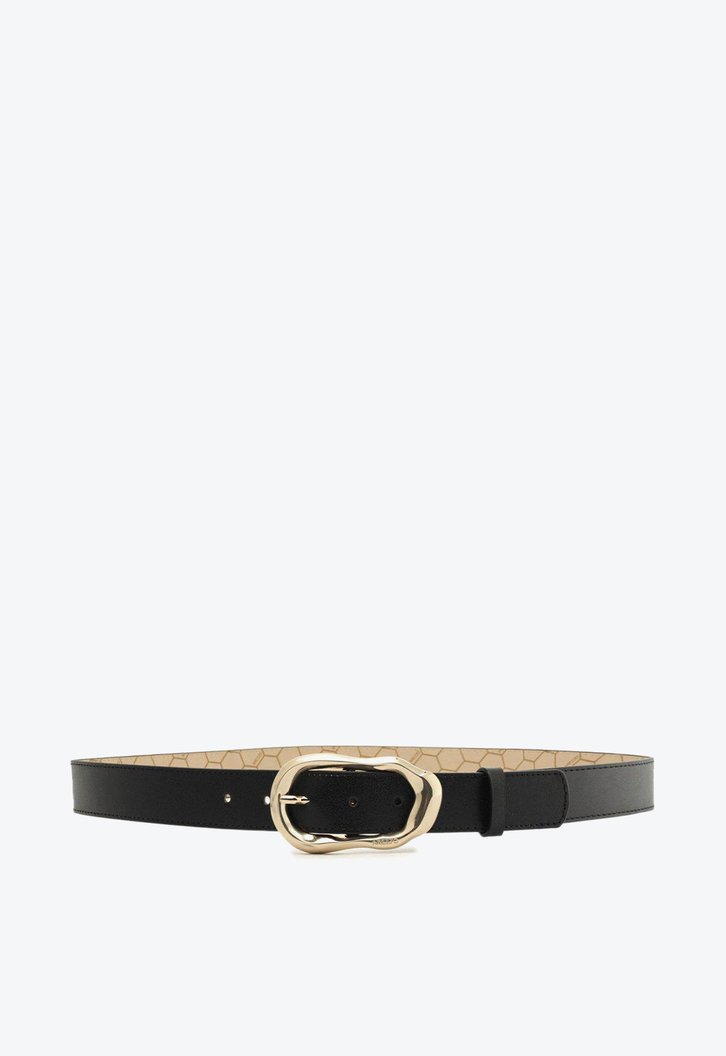 Cinto Preto Arezzo Couro Fivela Orgânica