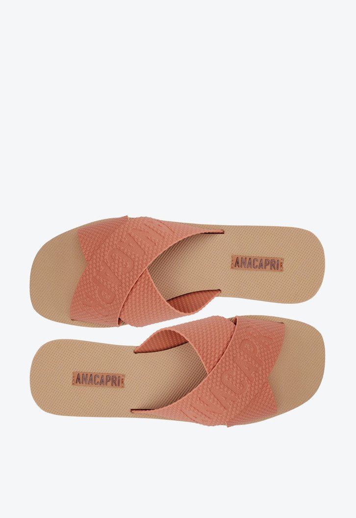 Rasteira Tiras Cruzadas Injetada Bege