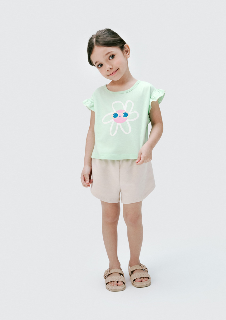 Conjunto Curto Verde Hering Infantil Menina Toddler