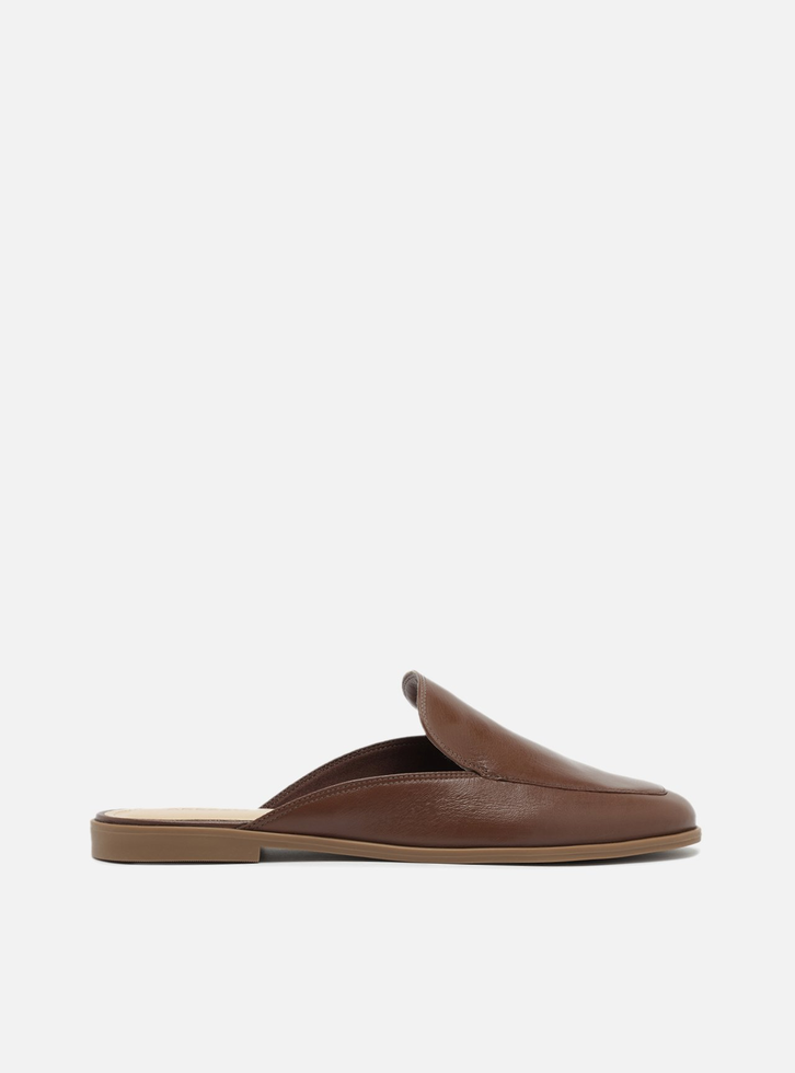 Mule Rasteira Marrom Arezzo Couro | ZZ MALL