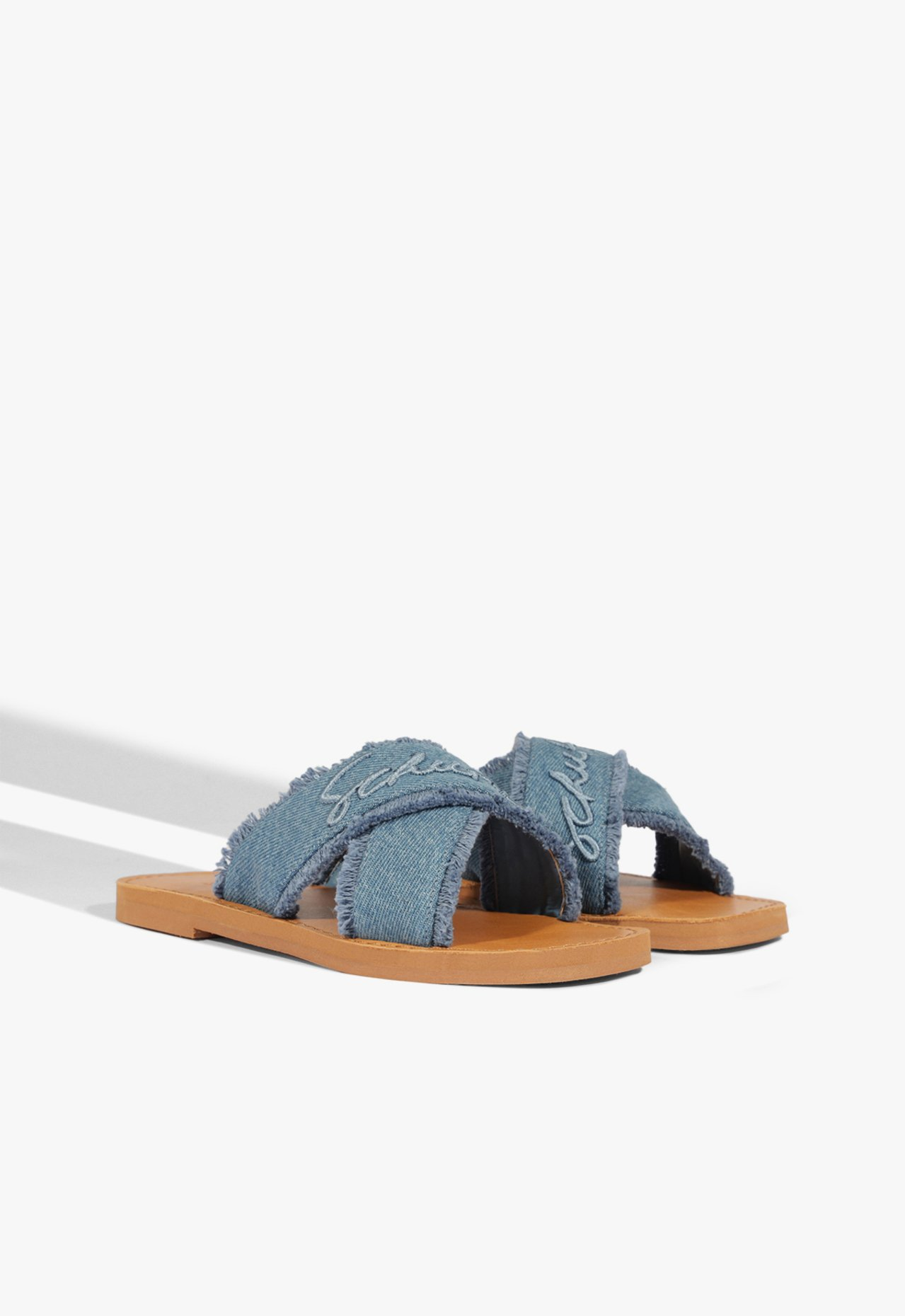 Sandália Rasteira de X Logo Schutz Jeans | ZZ MALL