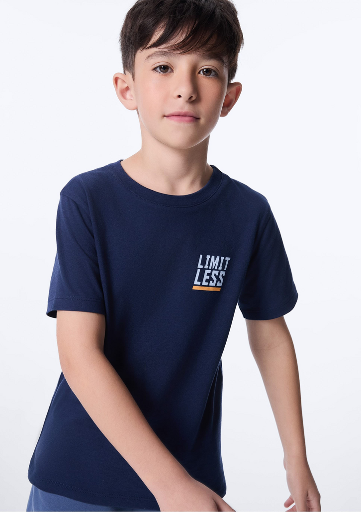 Camiseta Infantil Azul Hering Menino Regular Estampada