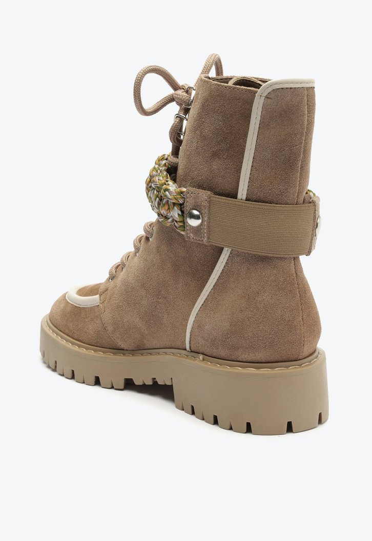 Bota Coturno Brilho Marrom