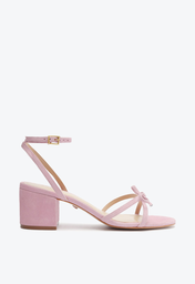 Sandália Rosa Schutz Salto Bloco Sunny Block Camurça