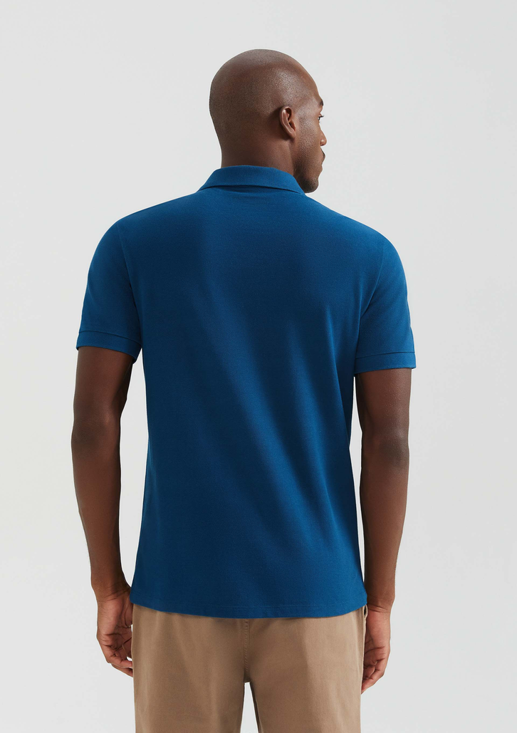 Camisa Polo Básica Azul Marinho Hering Manga Curta Em Piquet