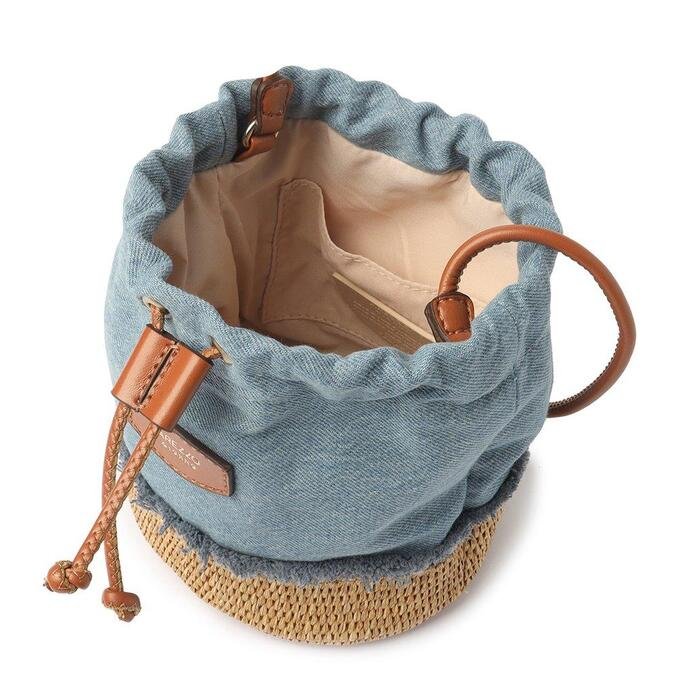 Bucket Arezzo Azul Jeans Palha Cecilia Pequena