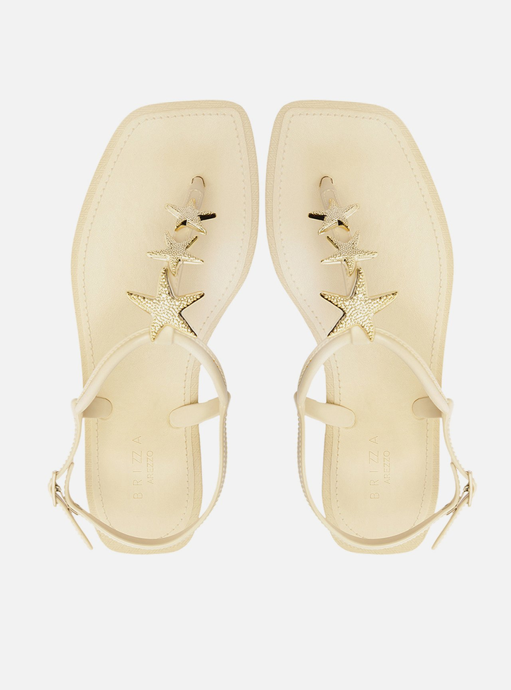 Sandália Rasteira Off-White Estrela Brizza