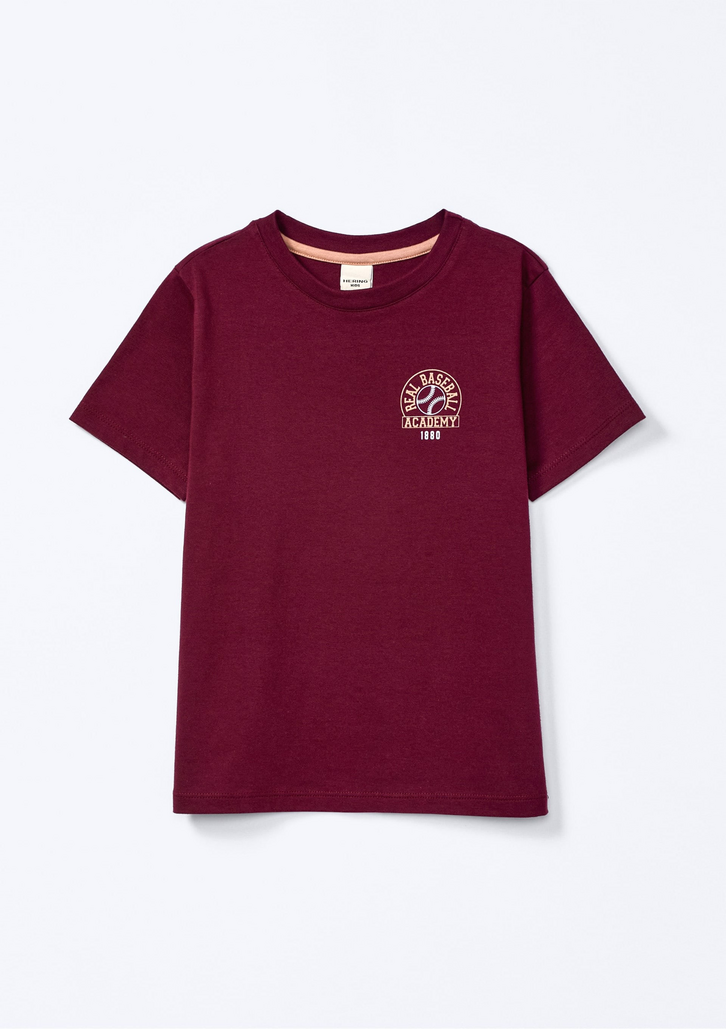 Camiseta Infantil Vinho Hering Menino Regular Estampada