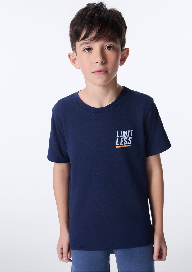 Camiseta Infantil Azul Hering Menino Regular Estampada