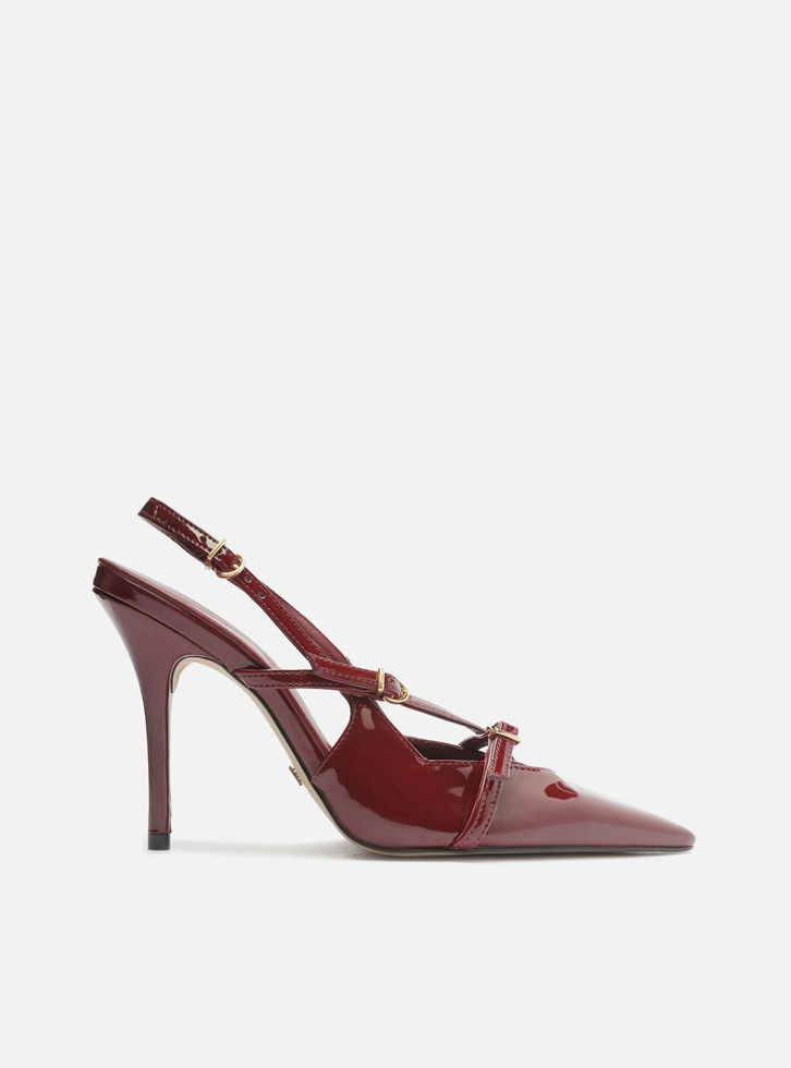 Scarpin Vermelho Arezzo Verniz Salto Alto Slingback Amélia