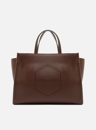 Bolsa Tote Marrom Grande Logo Perfurado