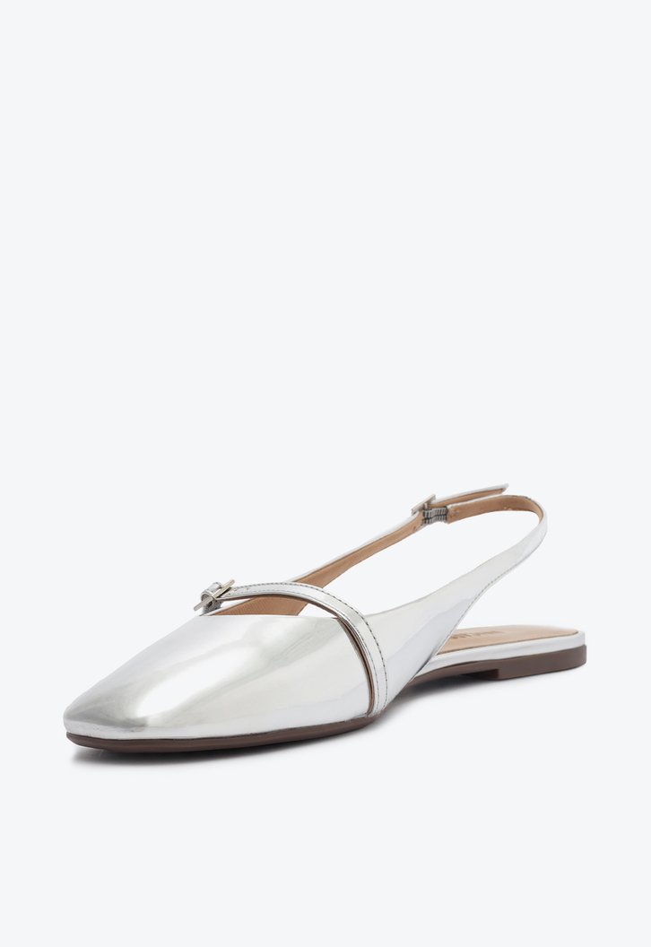 Sapatilha Prata Anacapri Slingback Specchio Tira Fechamento