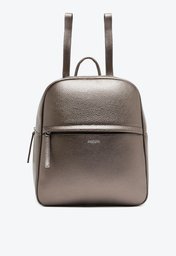 Mochila Prata Anacapri Média Zíper Básica Grafite