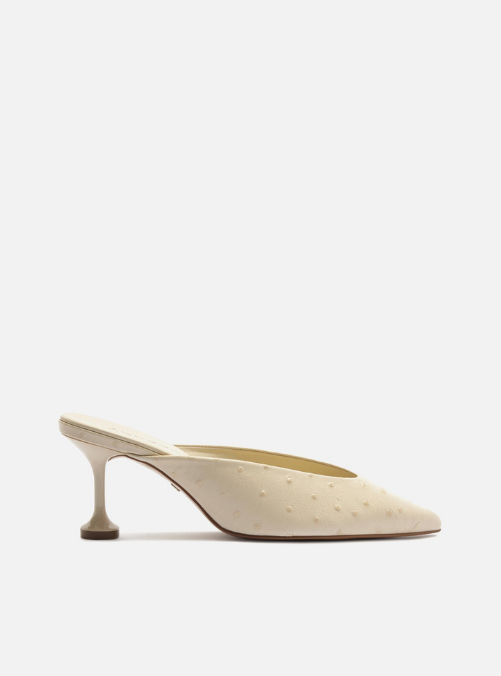 Mule Off White Textura Salto Médio Taça | ZZ MALL
