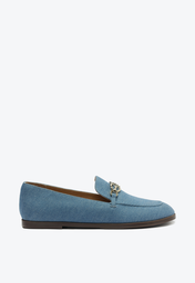 Mocassim Azul Jeans Anacapri Bridão Entrelaçado