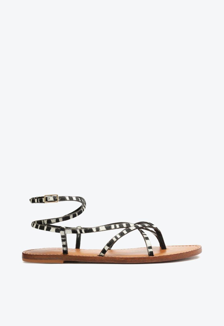 Sandália Rasteira Animal Print Arezzo Tiras Multi