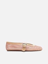 Sapatilha Bege Arezzo Boneca Tela Fivela