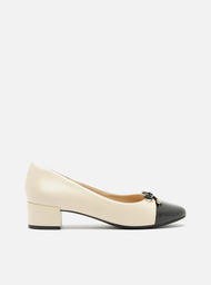 Scarpin Arezzo Multineutro Couro Salto Baixo Laço Soft
