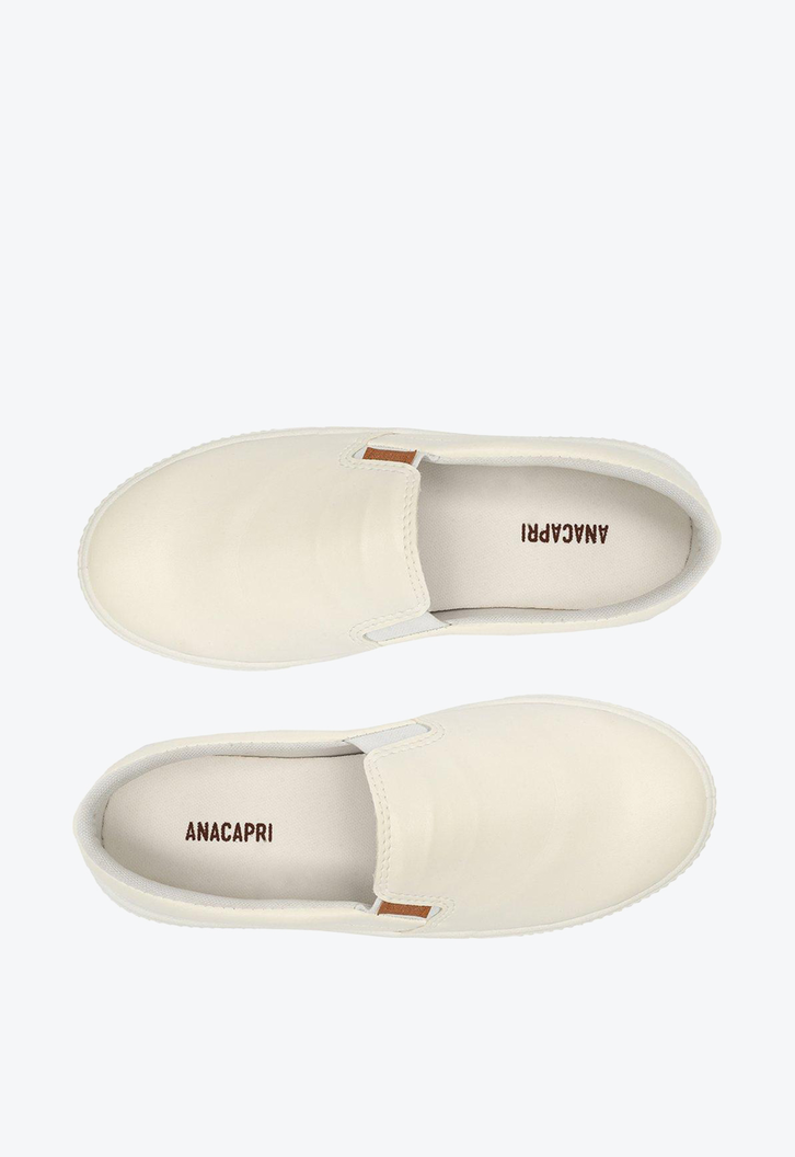 Slip On Flatform Branco Anacapri Tênis Liso Básico