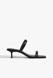 Sandália Mule Glam Couro Preto