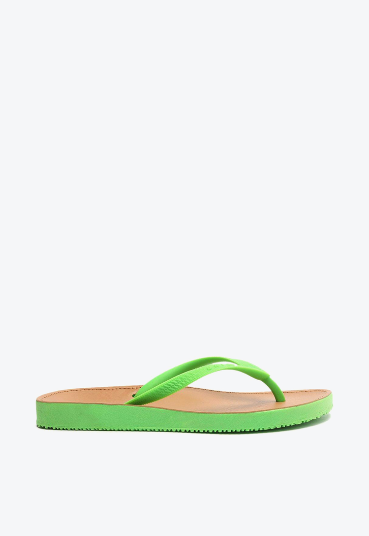 Chinelo De Dedo Verde Brizza Palmilha Marrom