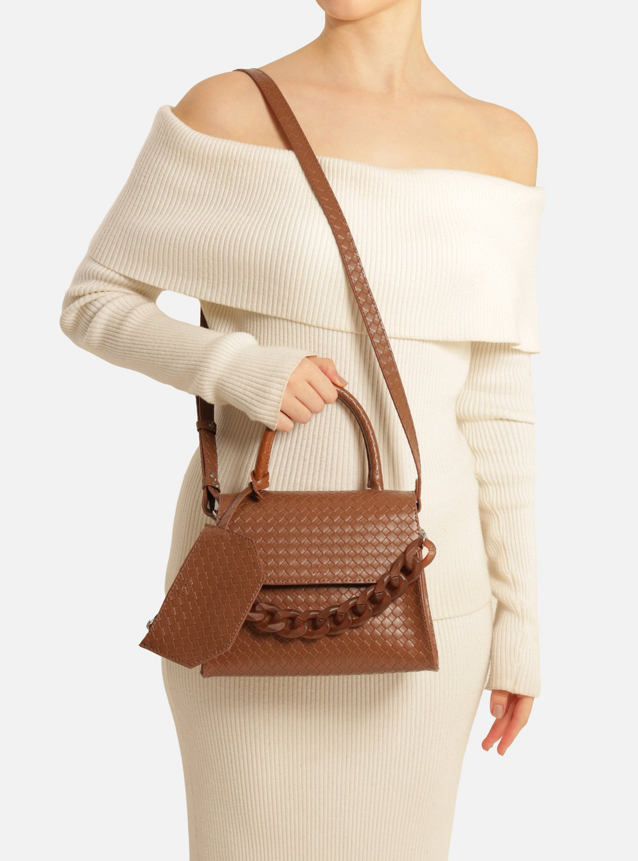 Bolsa Satchel Marrom Iara Média Tressê | ZZ MALL