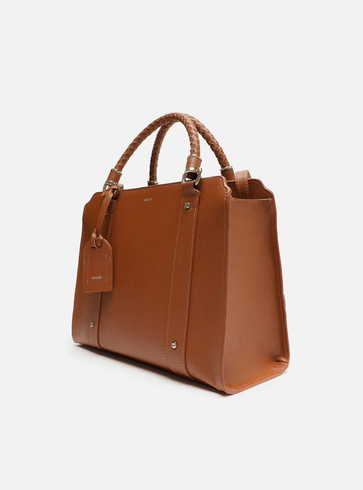 Bolsa Tote Marrom Arezzo Caramel Couro Piazza Grande