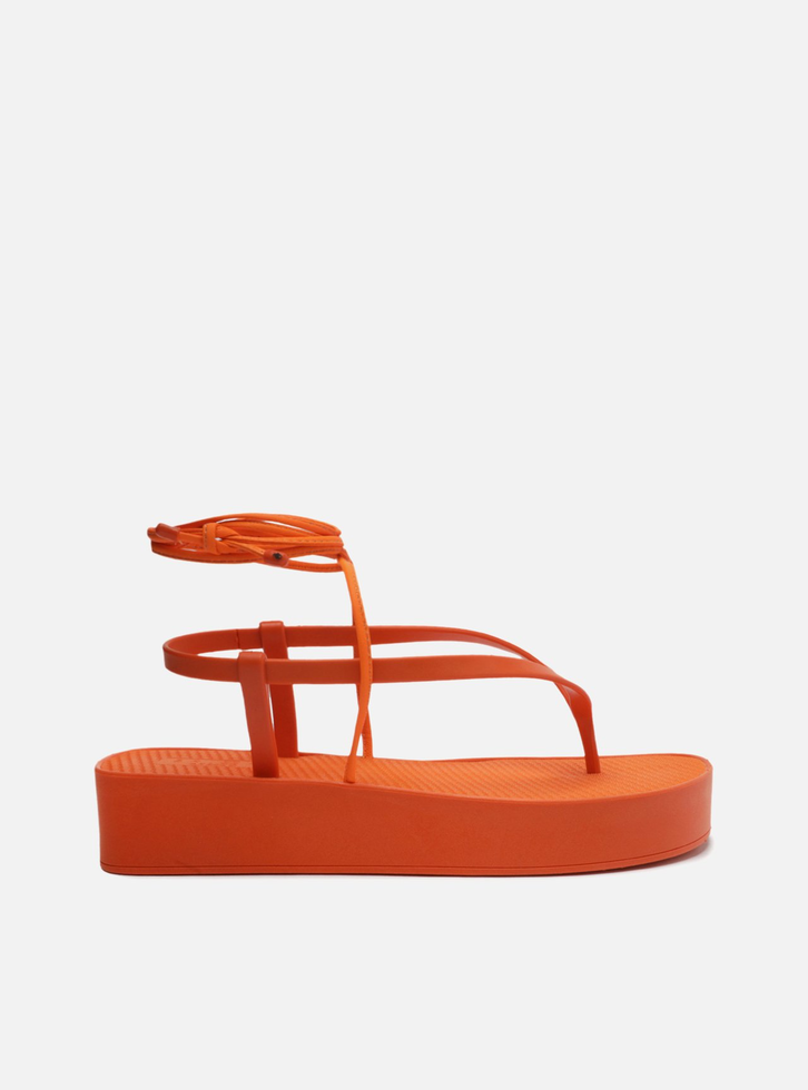 Sandália Laranja Tangerine Flatform Amarração Brizza