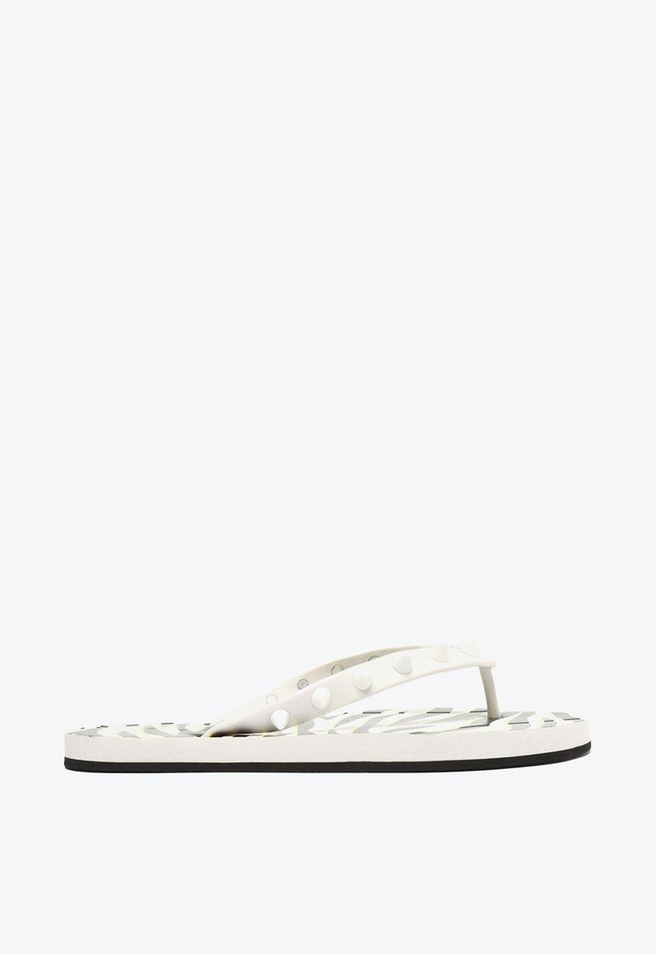 Chinelo De Dedo Branco Brizza Estampa Rock