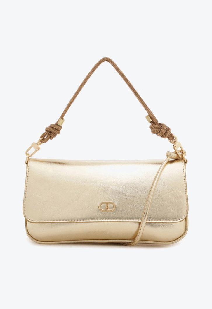 Bolsa Tiracolo Média Alça Glam Dourada